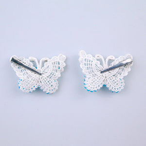 CHOKO Pair of 2 Butterfly Clips for Girls - Blue Kids Hair Accessory - CHK501B