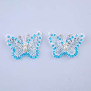 CHOKO Pair of 2 Butterfly Clips for Girls - Blue Kids Hair Accessory - CHK501B