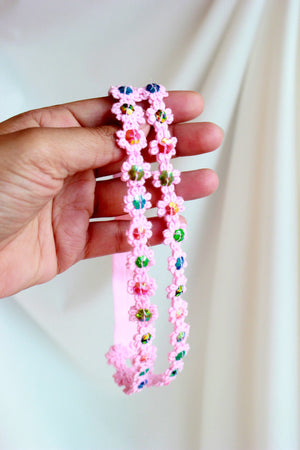 CHOKO Pearl Floral Detailing Headband for Babies - Pink - CHK015B