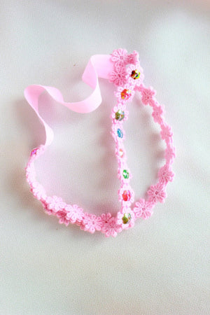 CHOKO Pearl Floral Detailing Headband for Babies - Pink - CHK015B