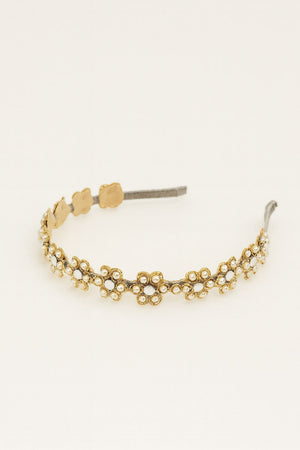 Choko Pearl Floral Embellished Hairband for Girls Elegant Festive and Party Wear - Hair Accessories