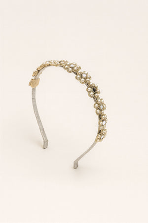 Choko Pearl Floral Embellished Hairband for Girls Elegant Festive and Party Wear - Hair Accessories