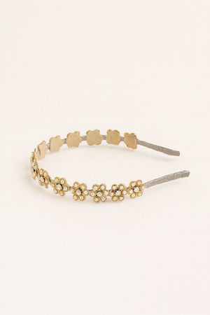 Choko Pearl Floral Embellished Hairband for Girls Elegant Festive and Party Wear - Hair Accessories