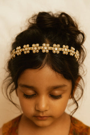 Choko Pearl Floral Embellished Hairband for Girls Elegant Wedding and Party Wear - Hair Accessories