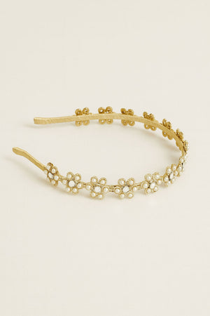 Choko Pearl Floral Embellished Hairband for Girls Elegant Wedding and Party Wear - Hair Accessories