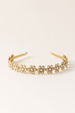 Choko Pearl Floral Embellished Hairband for Girls Elegant Wedding and Party Wear - Hair Accessories