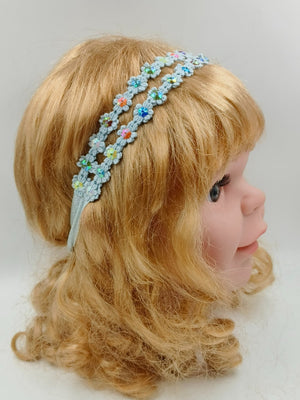 CHOKO Pearl Flower Detailing Headband - Light Blue - CHK015