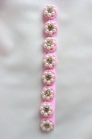 CHOKO Pearl Flower Detailing Headband - Pink - CHK013P