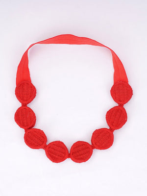 CHOKO Pearl Flower Detailing Headband - Red - CHK013RED