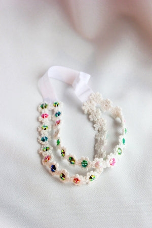 CHOKO Pearl Flower Detailing Headband - White - CHK015A