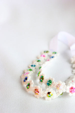 CHOKO Pearl Flower Detailing Headband - White - CHK015A