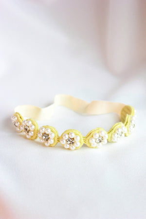 CHOKO Pearl Flower Detailing Headband - Yellow - CHK013Y