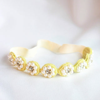 CHOKO Pearl Flower Detailing Headband - Yellow - CHK013Y