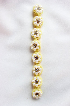 CHOKO Pearl Flower Detailing Headband - Yellow - CHK013Y