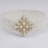 CHOKO - Pearl Net Stretchable Hair Band - Teardrop Pearls - Elegant Pattern - Off - White/Pearly White - CHK274