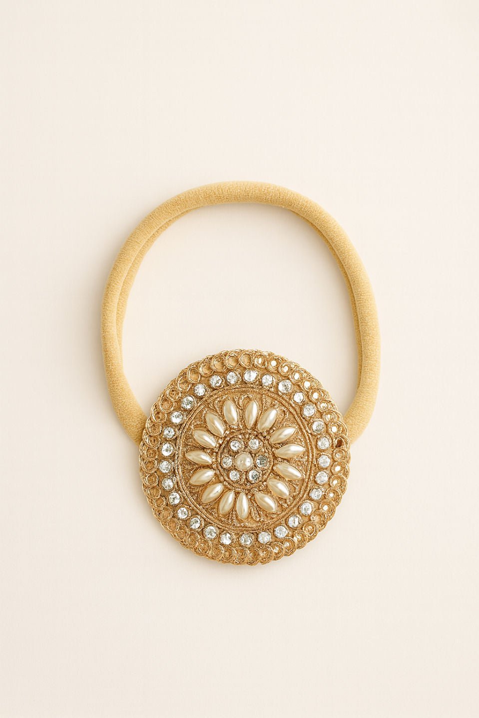 Choko Pearl Stone Motif Gold Head Band for Girls Elegant Traditional ...