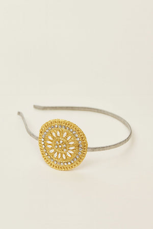 Choko Pearl Stone Motif Hairband for Girls Elegant Traditional Festive Wear Style - Hair Accessories