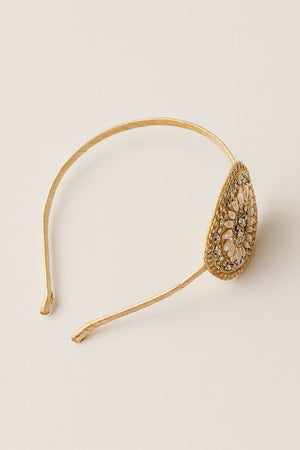 Choko Pearl Stone Motif Hairband for Girls Traditional Festive Ethnic Wear Style - Hair Accessories