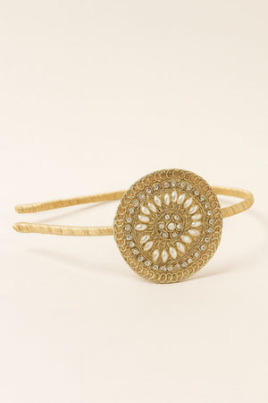 Choko Pearl Stone Motif Hairband for Girls Traditional Festive Ethnic Wear Style - Hair Accessories