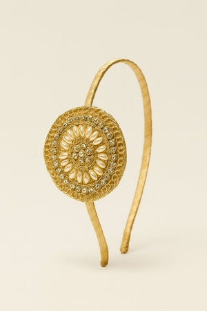 Choko Pearl Stone Motif Hairband for Girls Traditional Festive Ethnic Wear Style - Hair Accessories