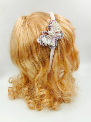 Choko Pink Butterfly - Shaped Hairband with Pearls - CHK504