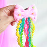 CHOKO Pink Embellished Bow Hairtie with Pompoms - CHK299