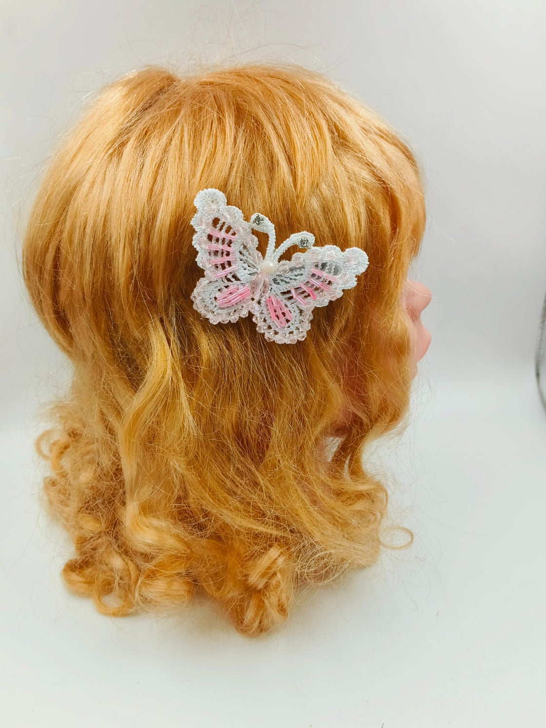 CHOKO Pink Lace Butterfly Clips - CHK501D