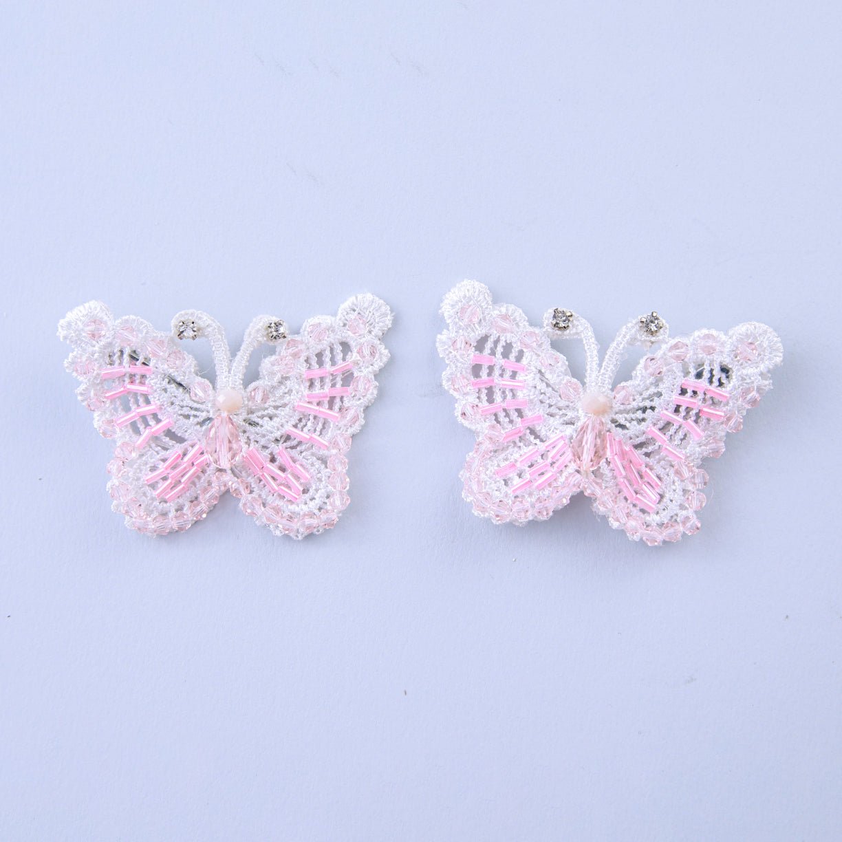 CHOKO Pink Lace Butterfly Clips - CHK501D