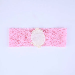Choko - Pink Lace Pearl Headband for Baby Girls for Babies - CHK544B