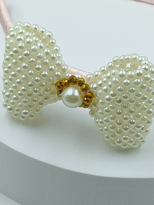 CHOKO Pink Pearl Beaded Hairband for Girls - Kids' Accessory - CHK523B