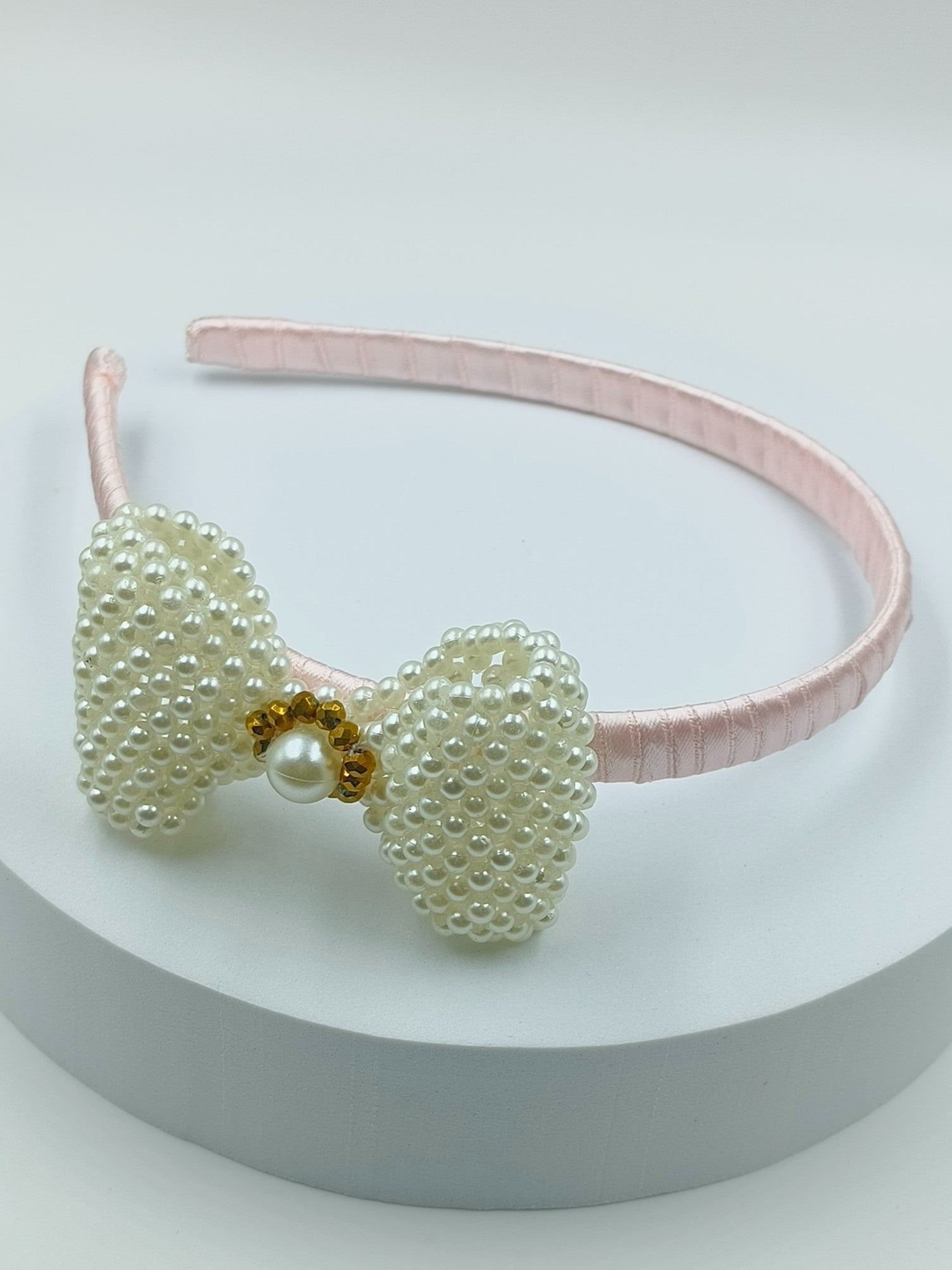 CHOKO Pink Pearl Beaded Hairband for Girls - Kids' Accessory - CHK523B