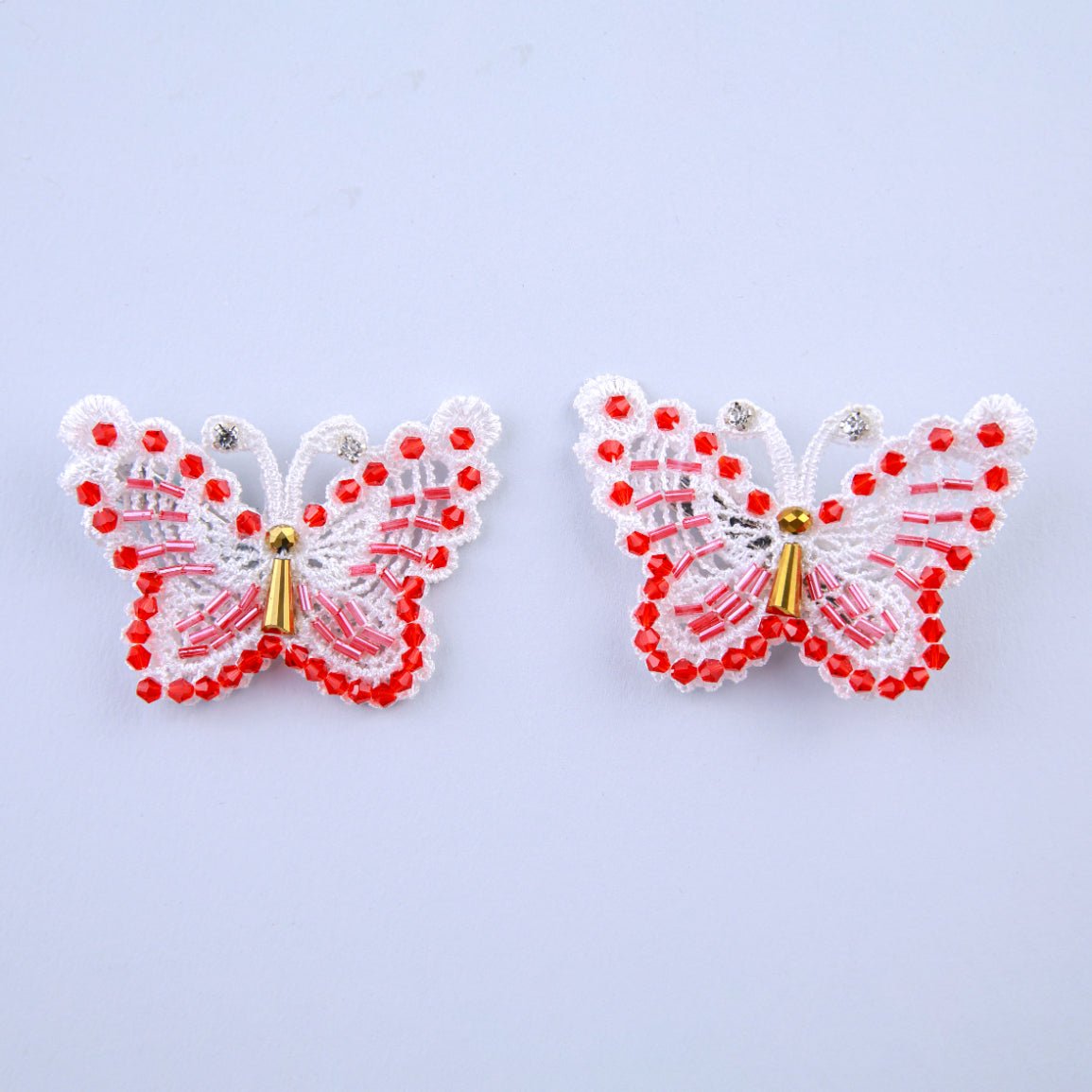 CHOKO Red Butterfly Bead Clips - CHK501C