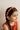 Choko Red Fabric Hairband for Girls with White Floral Embellishments and Gold Accents, Party Ready - Hair Accessories