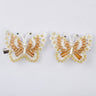 CHOKO Set of 2 Golden Glow Butterfly Duo Clips - Gold, White - 235CHK50