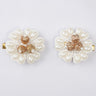 CHOKO Set of 2 - Golden Touch Pearl Flower Beaded Hairclip - Off White, Gold - 235CHK62