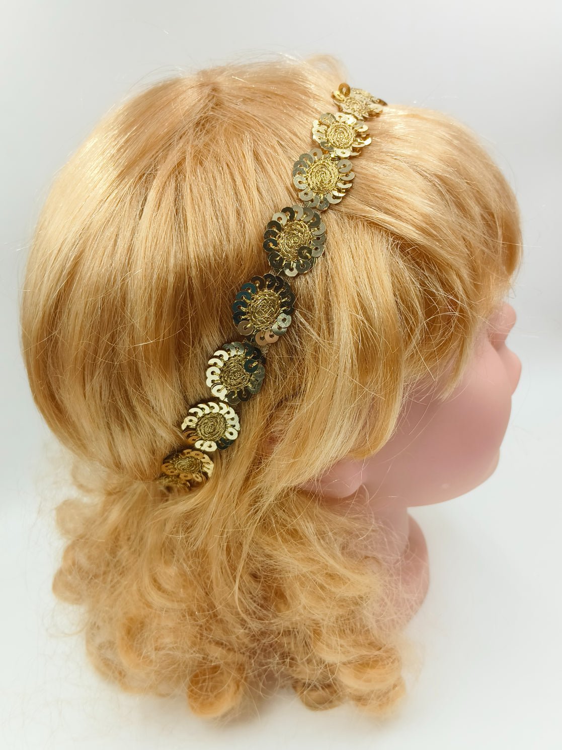 CHOKO - Set of 2 Sequin Flora Stretchable Hair Band for Babies - Silver and Gold - CHK323
