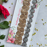 CHOKO - Set of 2 Sequin Flora Stretchable Hair Band for Babies - Silver and Gold - CHK323