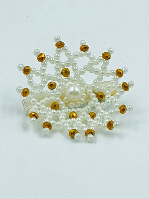 Choko Snowflake Hairclips - White, Gold - 240CHK28