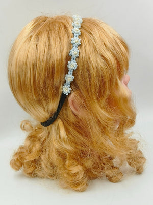CHOKO Soft Blue Floral Beaded Hair Band - Graceful Blooms - 235CHK21