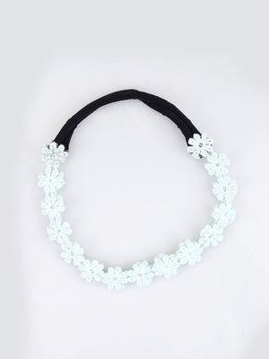 CHOKO Soft Blue Floral Beaded Hair Band - Graceful Blooms - 235CHK21