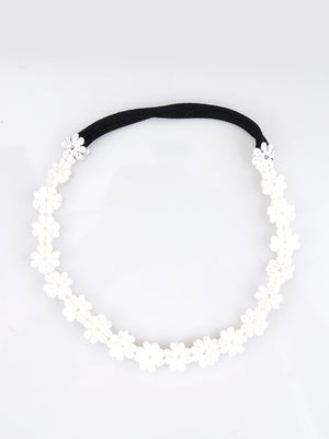 CHOKO White Floral Beaded Hair Band - Pearl Blossom - 235CHK23