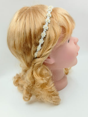 CHOKO White Floral Beaded Hair Band - Pearl Blossom - 235CHK23