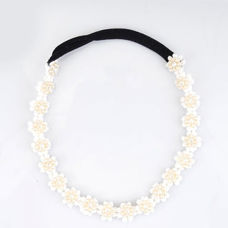 CHOKO White Floral Beaded Hair Band - Pearl Blossom - 235CHK23