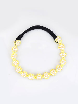 CHOKO Yellow Floral Beaded Hair Band - Sunshine Blooms - 235CHK22