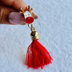 Christmas earrings accessories party wear, Red Flowy hanging Reindeer - Little Surprise BoxChristmas earrings accessories party wear, Red Flowy hanging Reindeer