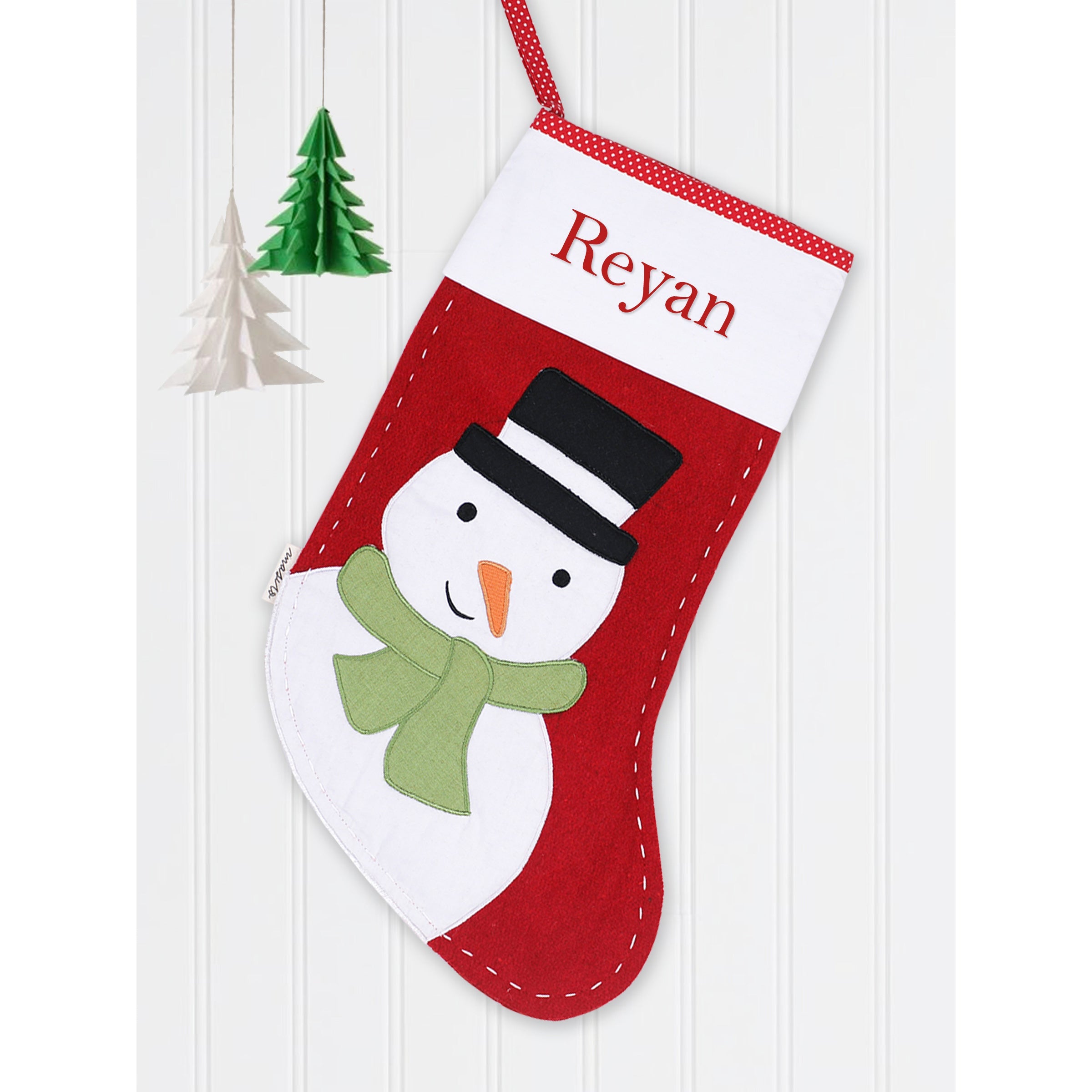 Christmas Stocking - Top Hat Snowman Christmas Stockings