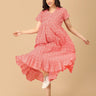 Chroma Coral Maternity and Nursing Dress - DRS - SK - CHRCO - S