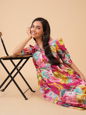 Chromatic Grace Maternity and Nursing Dress - S Maternity Casual Dress