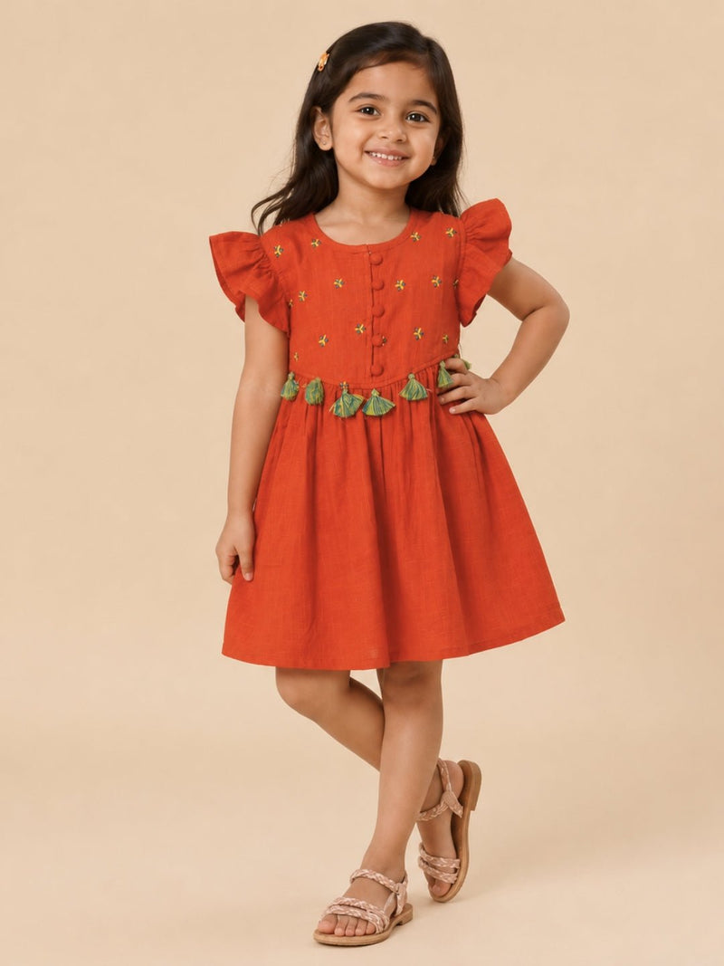 Cinnamon Girls Embroidered Dress