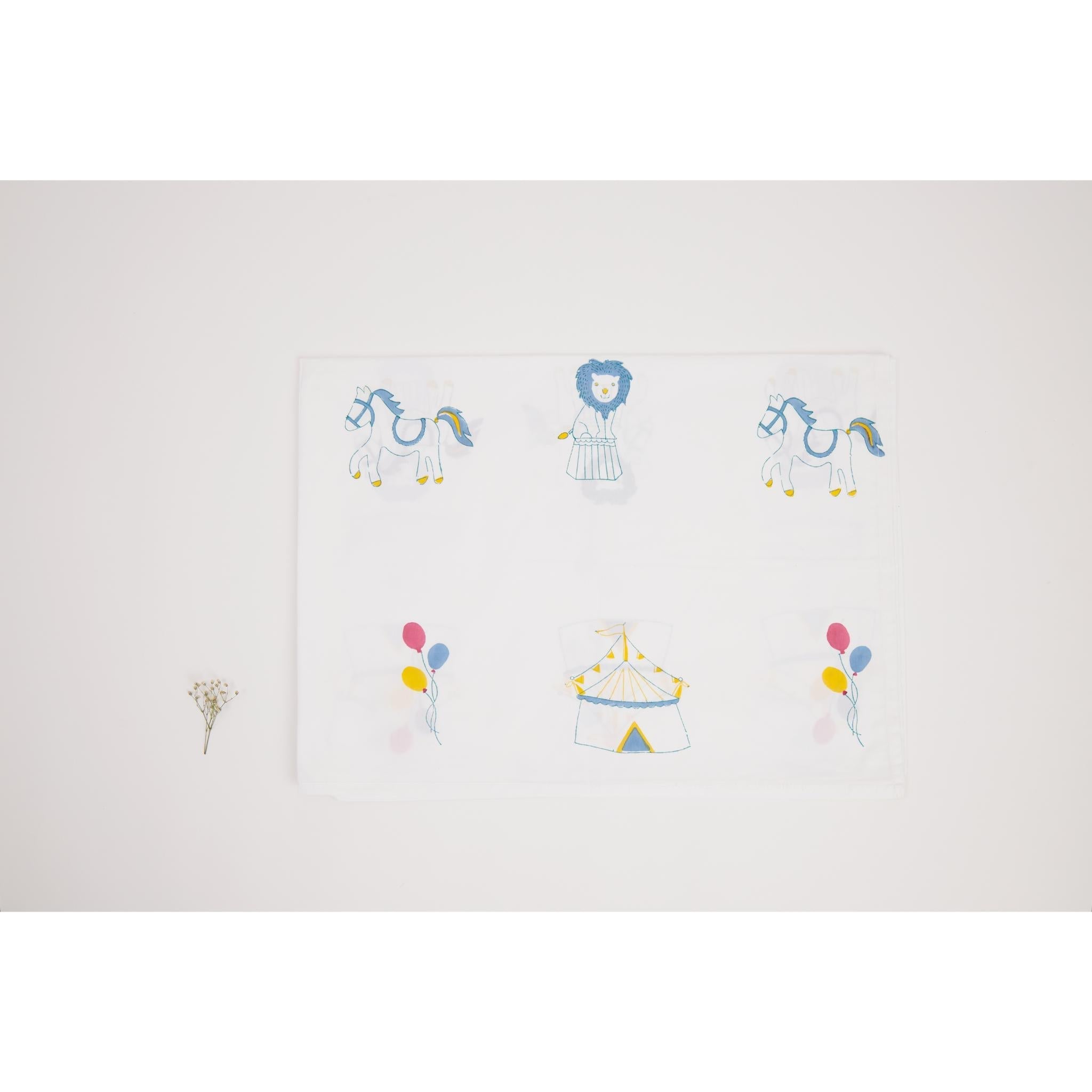 Circus Theme Colourful Cot set - Teal. - MSY - CSB - 001E - Teal